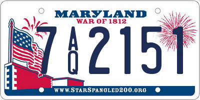 MD license plate 7AQ2151
