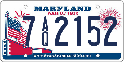 MD license plate 7AQ2152