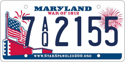 MD license plate 7AQ2155