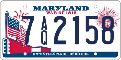 MD license plate 7AQ2158