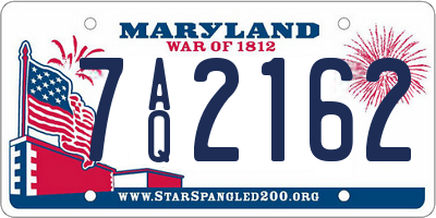 MD license plate 7AQ2162