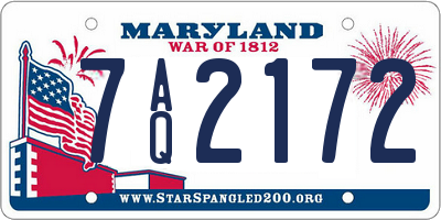 MD license plate 7AQ2172