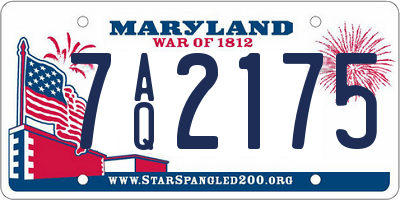 MD license plate 7AQ2175