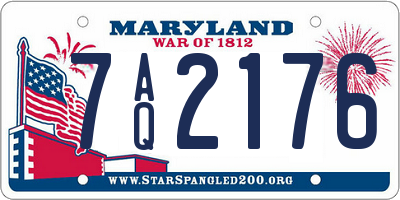 MD license plate 7AQ2176