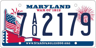 MD license plate 7AQ2179