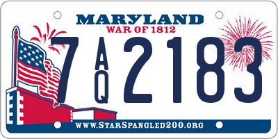 MD license plate 7AQ2183