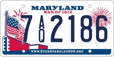 MD license plate 7AQ2186