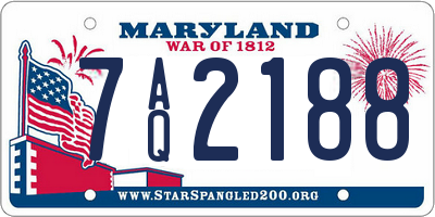 MD license plate 7AQ2188