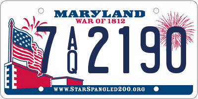 MD license plate 7AQ2190