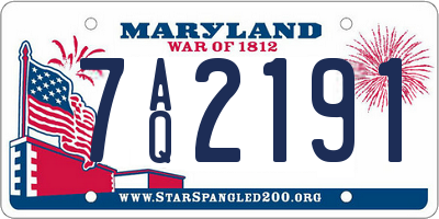 MD license plate 7AQ2191