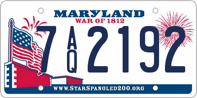 MD license plate 7AQ2192