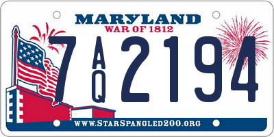 MD license plate 7AQ2194