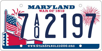 MD license plate 7AQ2197
