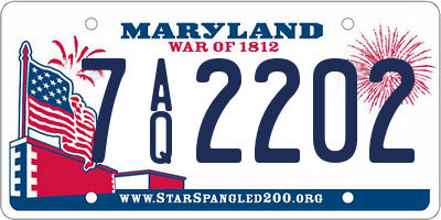 MD license plate 7AQ2202
