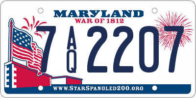 MD license plate 7AQ2207