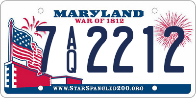 MD license plate 7AQ2212