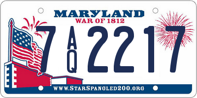 MD license plate 7AQ2217