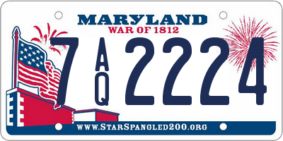 MD license plate 7AQ2224