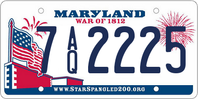 MD license plate 7AQ2225