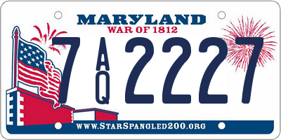 MD license plate 7AQ2227
