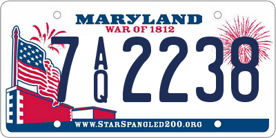 MD license plate 7AQ2238