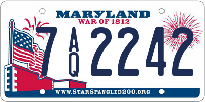 MD license plate 7AQ2242