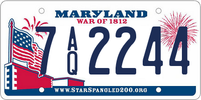 MD license plate 7AQ2244