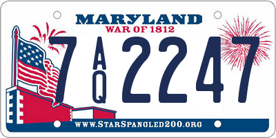 MD license plate 7AQ2247