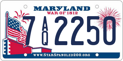 MD license plate 7AQ2250
