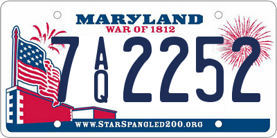 MD license plate 7AQ2252
