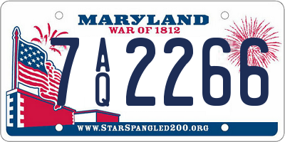 MD license plate 7AQ2266