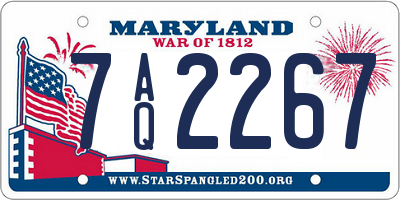 MD license plate 7AQ2267