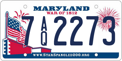 MD license plate 7AQ2273