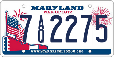 MD license plate 7AQ2275