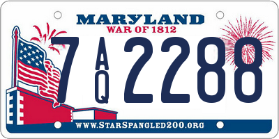MD license plate 7AQ2288