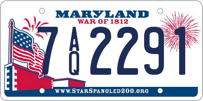 MD license plate 7AQ2291