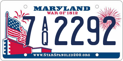MD license plate 7AQ2292