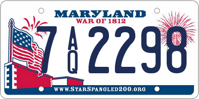 MD license plate 7AQ2298