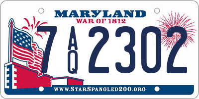 MD license plate 7AQ2302