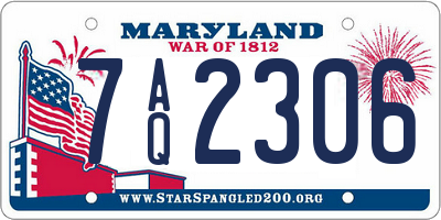 MD license plate 7AQ2306