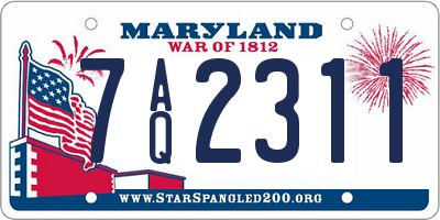 MD license plate 7AQ2311