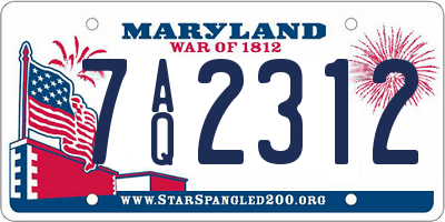 MD license plate 7AQ2312
