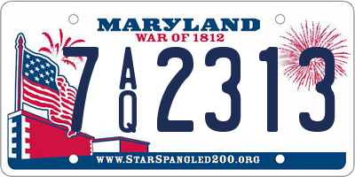 MD license plate 7AQ2313