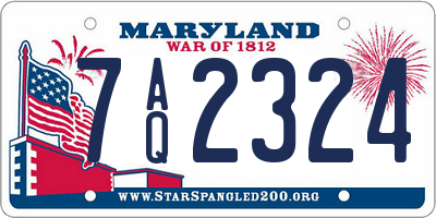 MD license plate 7AQ2324
