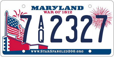 MD license plate 7AQ2327