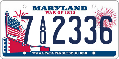 MD license plate 7AQ2336