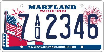 MD license plate 7AQ2346