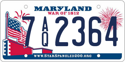 MD license plate 7AQ2364