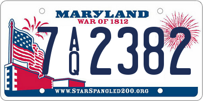 MD license plate 7AQ2382