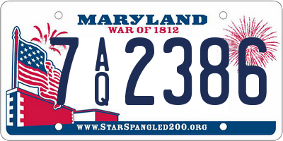 MD license plate 7AQ2386
